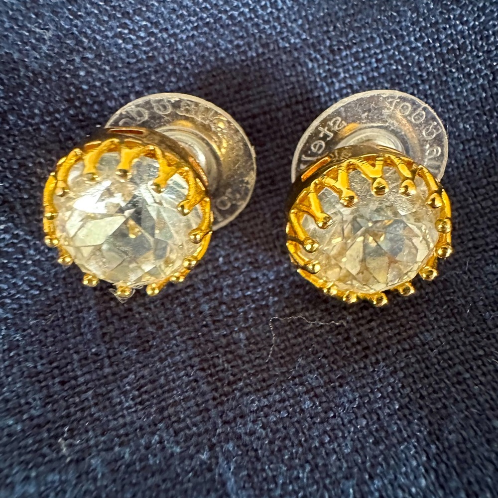 Stella & Dot Crystal and Gold earrings